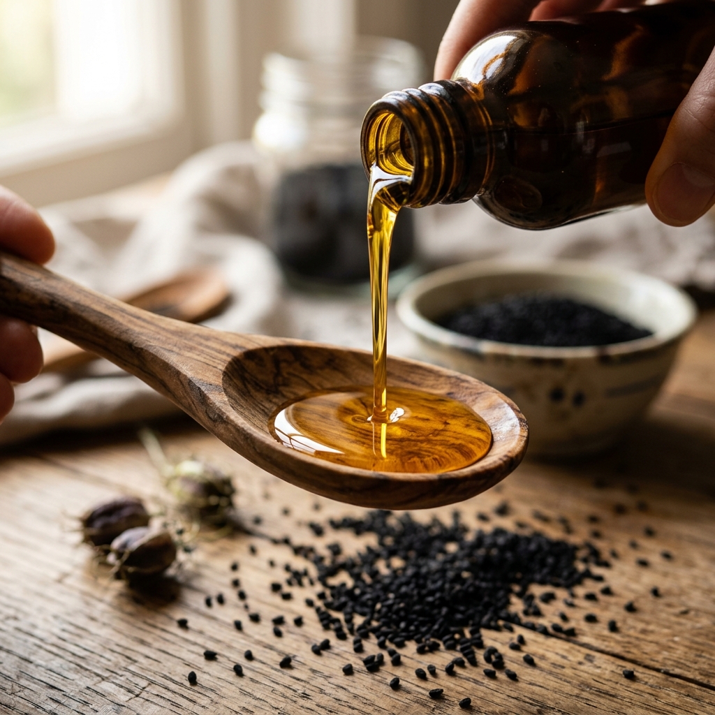 Kulinarische und kosmetische Anwendung von Schwarzkümmelöl